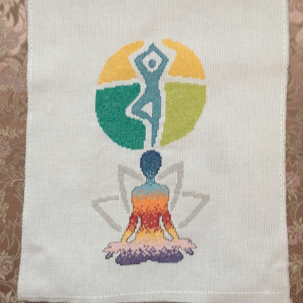 NEW hand sewn yoga poses wall art